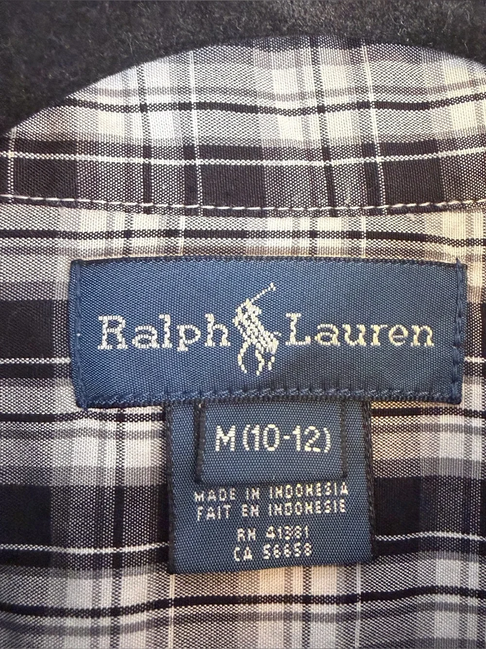 Boys Ralph Lauren Black & White Plaid Short-Sleeve Button-Down Shirt